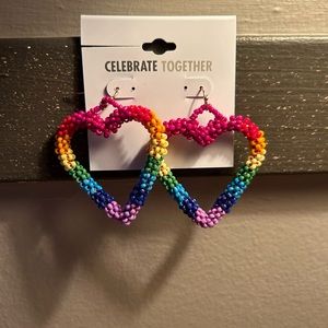 rainbow heart earrings